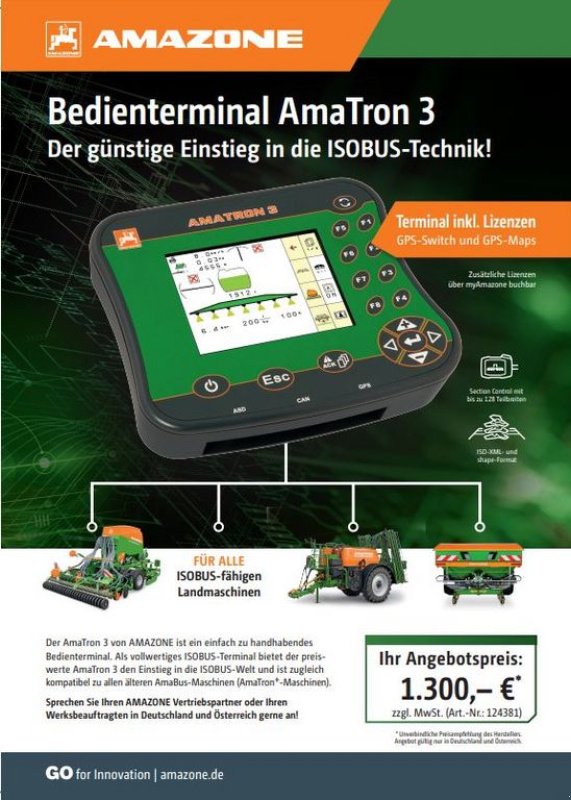 Sonstige Traktorteile tip Sonstige Amzone Amatron 3 AmaBus / ISOBUS Terminal, Neumaschine in Starrein (Poză 2)