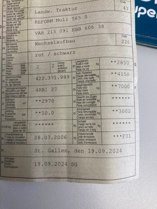 Sonstige Transporttechnik tip Reform 565 S, Gebrauchtmaschine in Landquart (Poză 11)