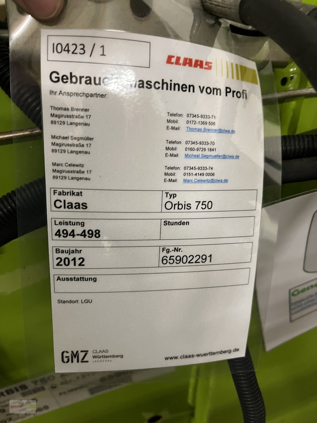 Sonstiges Feldhäckslerzubehör типа CLAAS Orbis 750 PREIS REDUZIERT !!!, Gebrauchtmaschine в Langenau (Фотография 10)