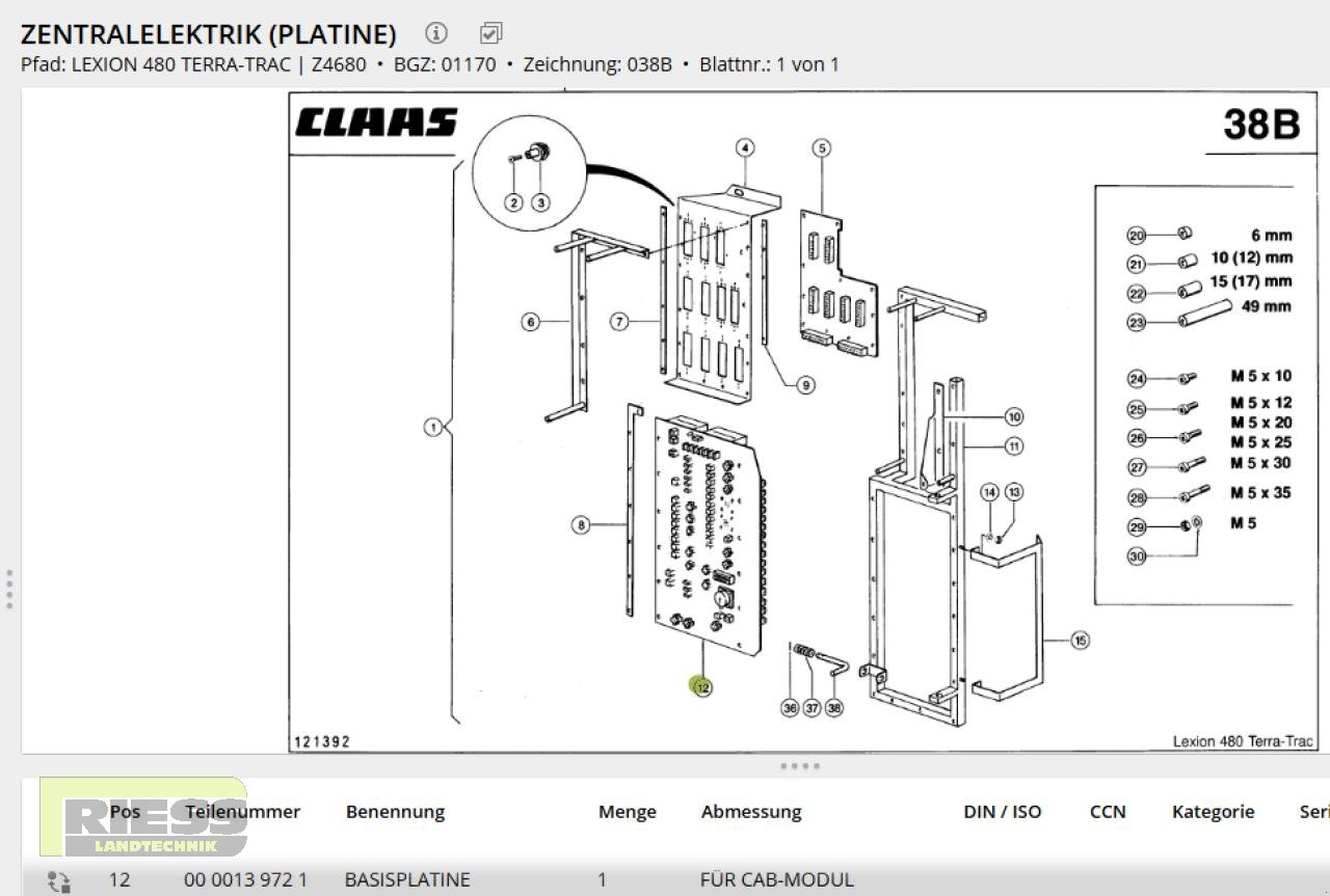 Sonstiges Mähdrescherzubehör типа CLAAS BASISPLATINE LEXION 00 0013 972 3, Neumaschine в Homberg/Ohm - Maulbach (Фотография 2)