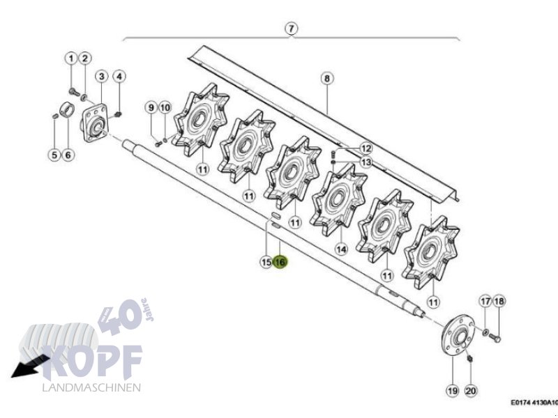 Sonstiges Mähdrescherzubehör типа CLAAS Wendetrommelwelle für Claas Lexion 440 bis 670, Gebrauchtmaschine в Schutterzell