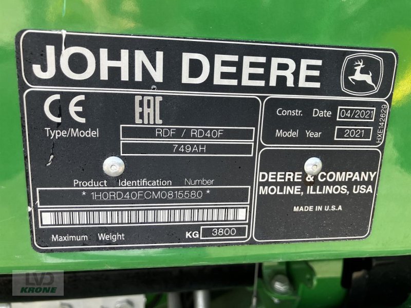 Sonstiges Mähdrescherzubehör typu John Deere RD40F, Gebrauchtmaschine v Spelle (Obrázek 14)