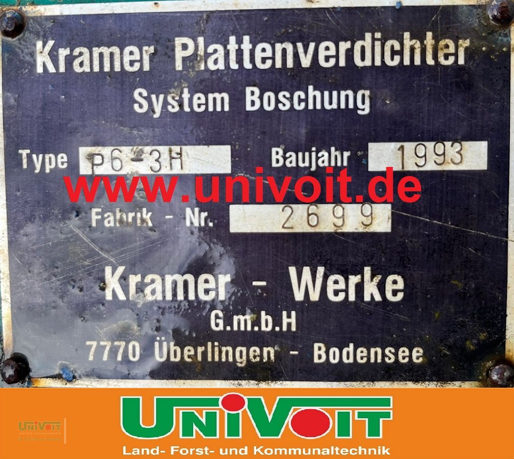 Sonstiges Straßenbau typu Kramer Plattenverdichter Kramer - Trenkle System Boschung, Gebrauchtmaschine v Warmensteinach (Obrázek 6)