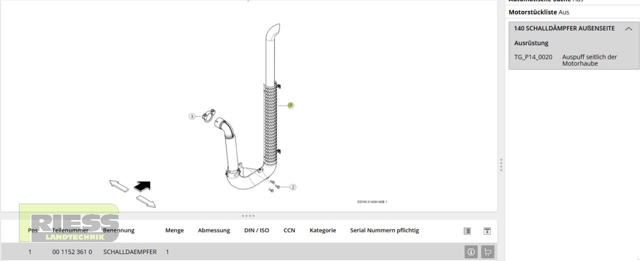 Sonstiges Traktorzubehör типа CLAAS Auspuff oben ELIOS NEXOS 00 1152 361 0, Neumaschine в Homberg/Ohm - Maulbach (Фотография 4)