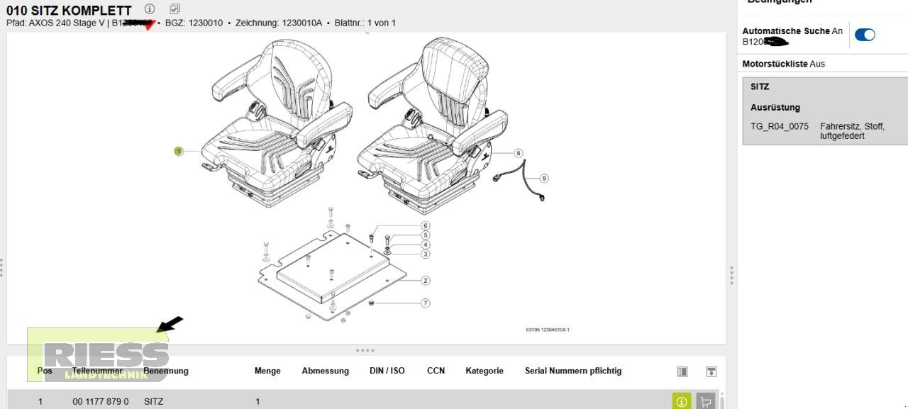 Sonstiges Traktorzubehör del tipo CLAAS SITZ GRAMMER Compacto MSG93/521, Neumaschine en Homberg/Ohm - Maulbach (Imagen 3)