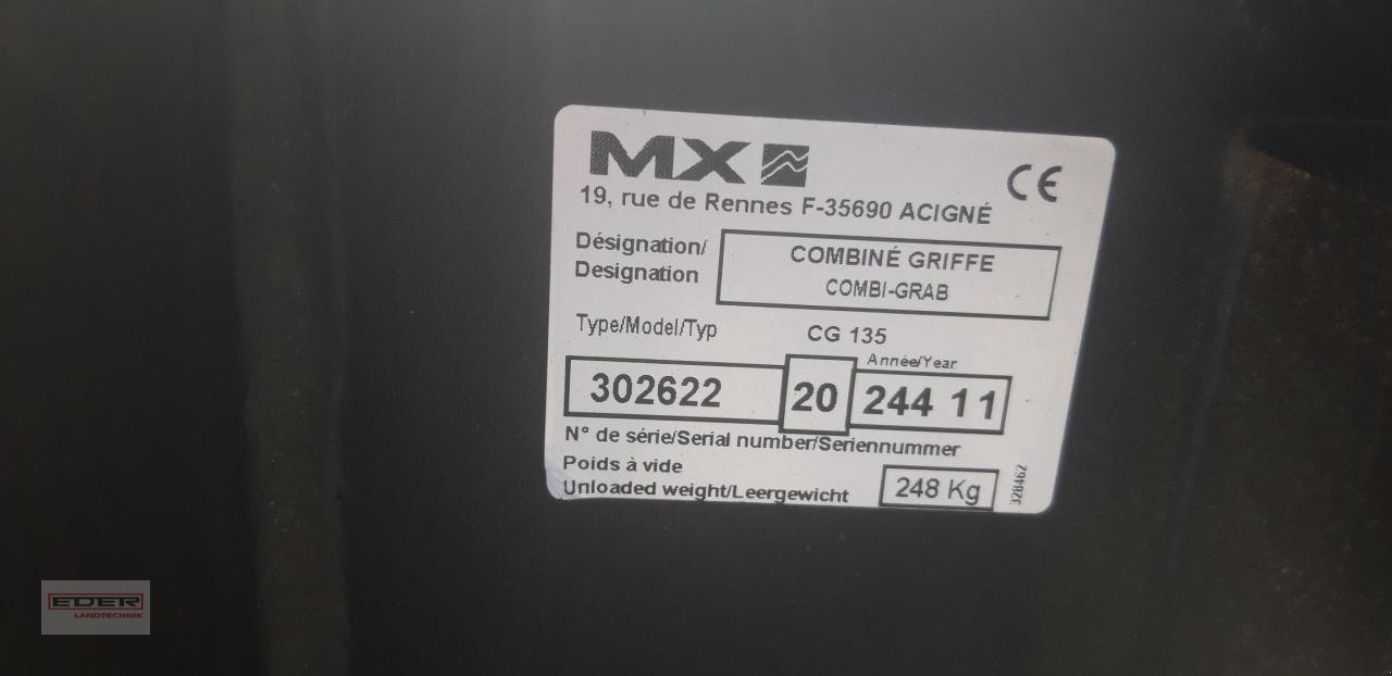 Sonstiges Traktorzubehör типа Mailleux Kombigreifer CG 135, Neumaschine в Pähl (Фотография 4)