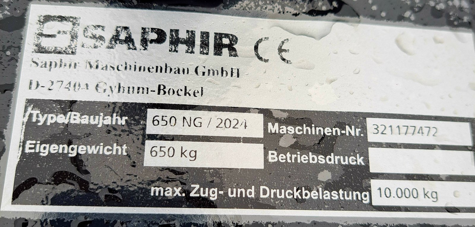Sonstiges Traktorzubehör tip Saphir NG 650 kg, Neumaschine in Wertach (Poză 3)