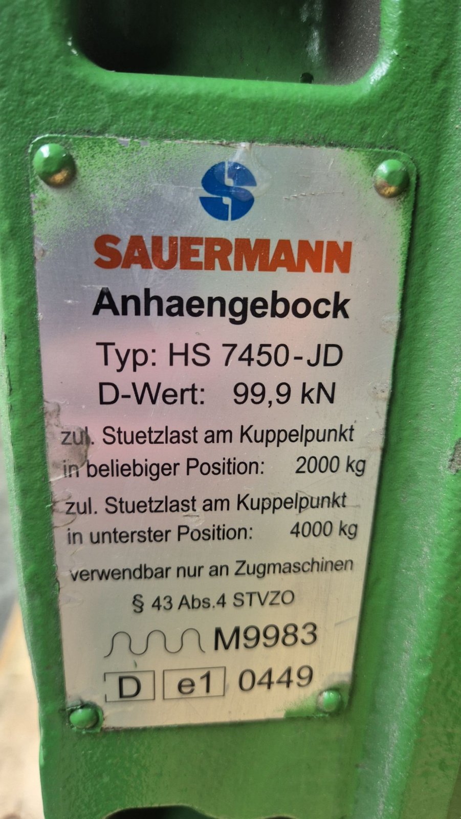 Sonstiges Traktorzubehör typu Sonstige JOHN DEERE Sauermann Rockinger Trekhaakslee trekhaakrail 8R, Gebrauchtmaschine v Schoonebeek (Obrázek 5)