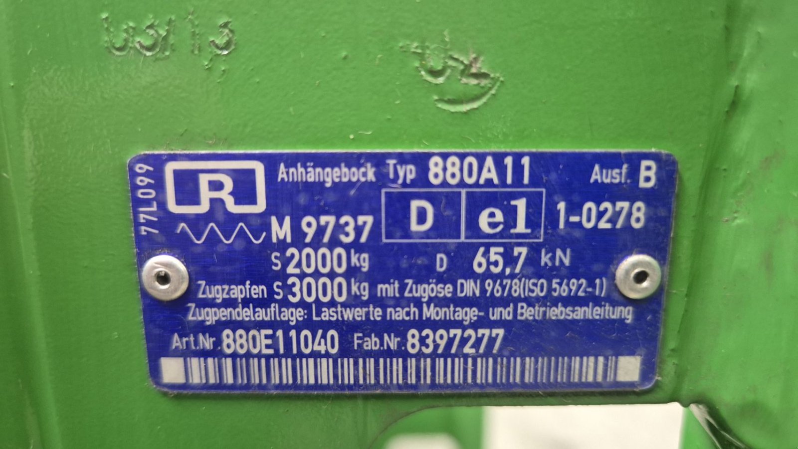 Sonstiges Traktorzubehör του τύπου Sonstige Rockinger John Deere trekhaakframe trekhaakslede, Neumaschine σε Schoonebeek (Φωτογραφία 6)