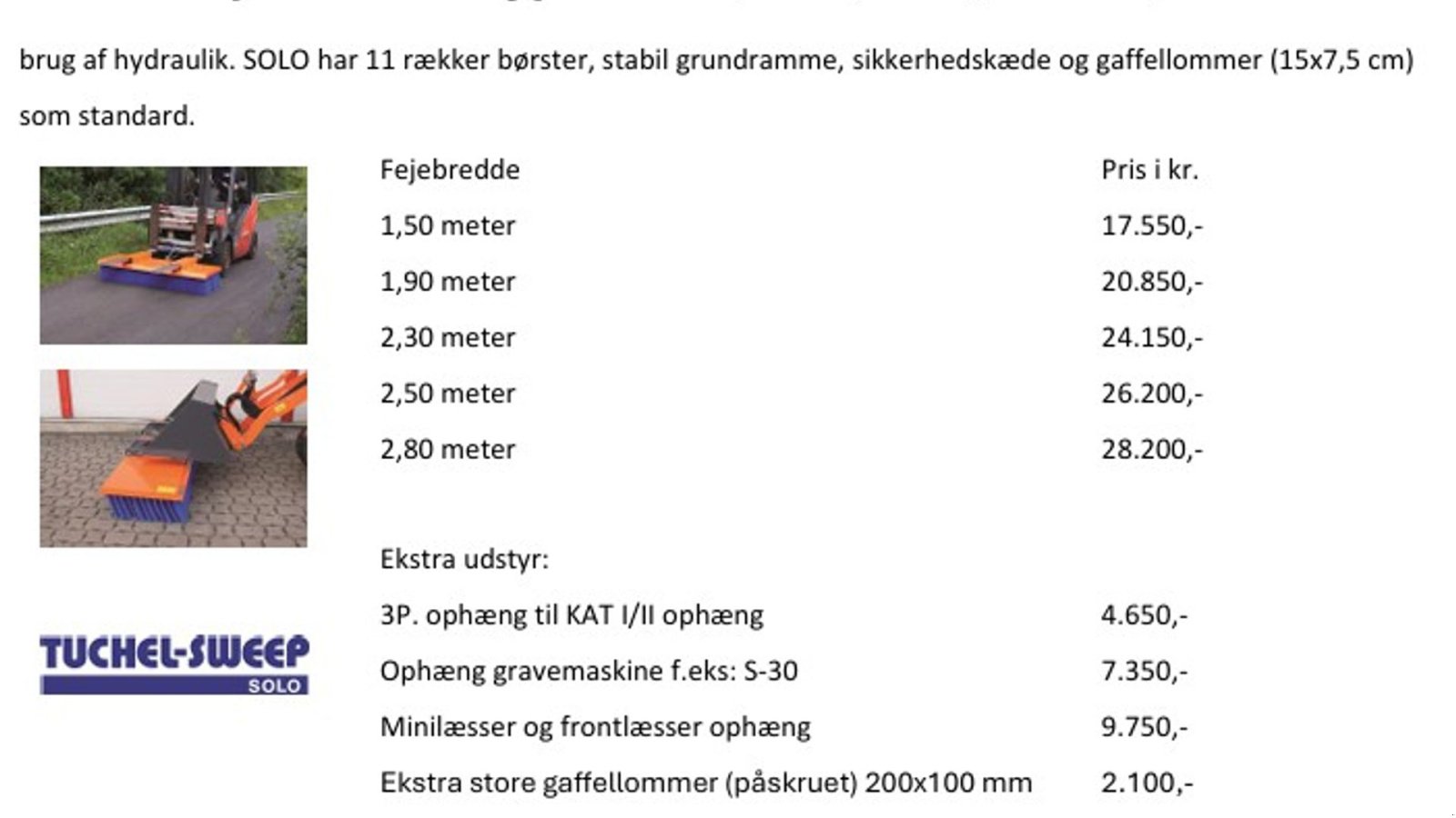 Sonstiges Zubehör typu Tuchel Solo 150-280 cm., Gebrauchtmaschine v Vrå (Obrázek 8)