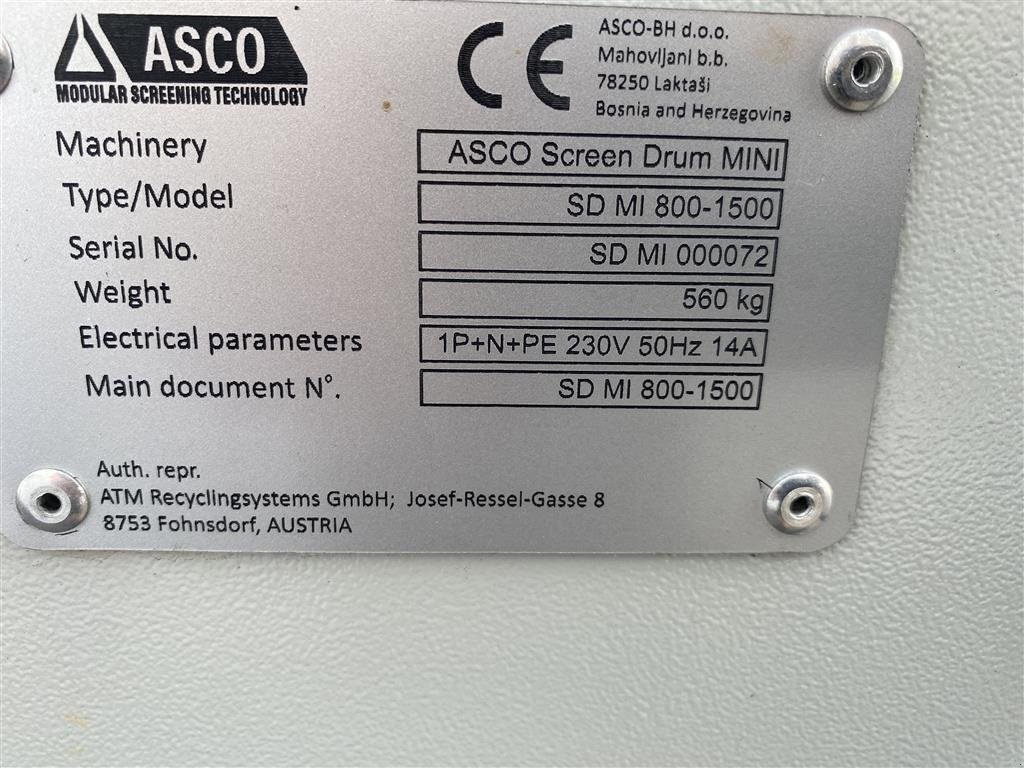 Sonstiges des Typs ASCO Screen Drum Mini kompakte med stor kapacitet, Gebrauchtmaschine in Holstebro (Bild 8)