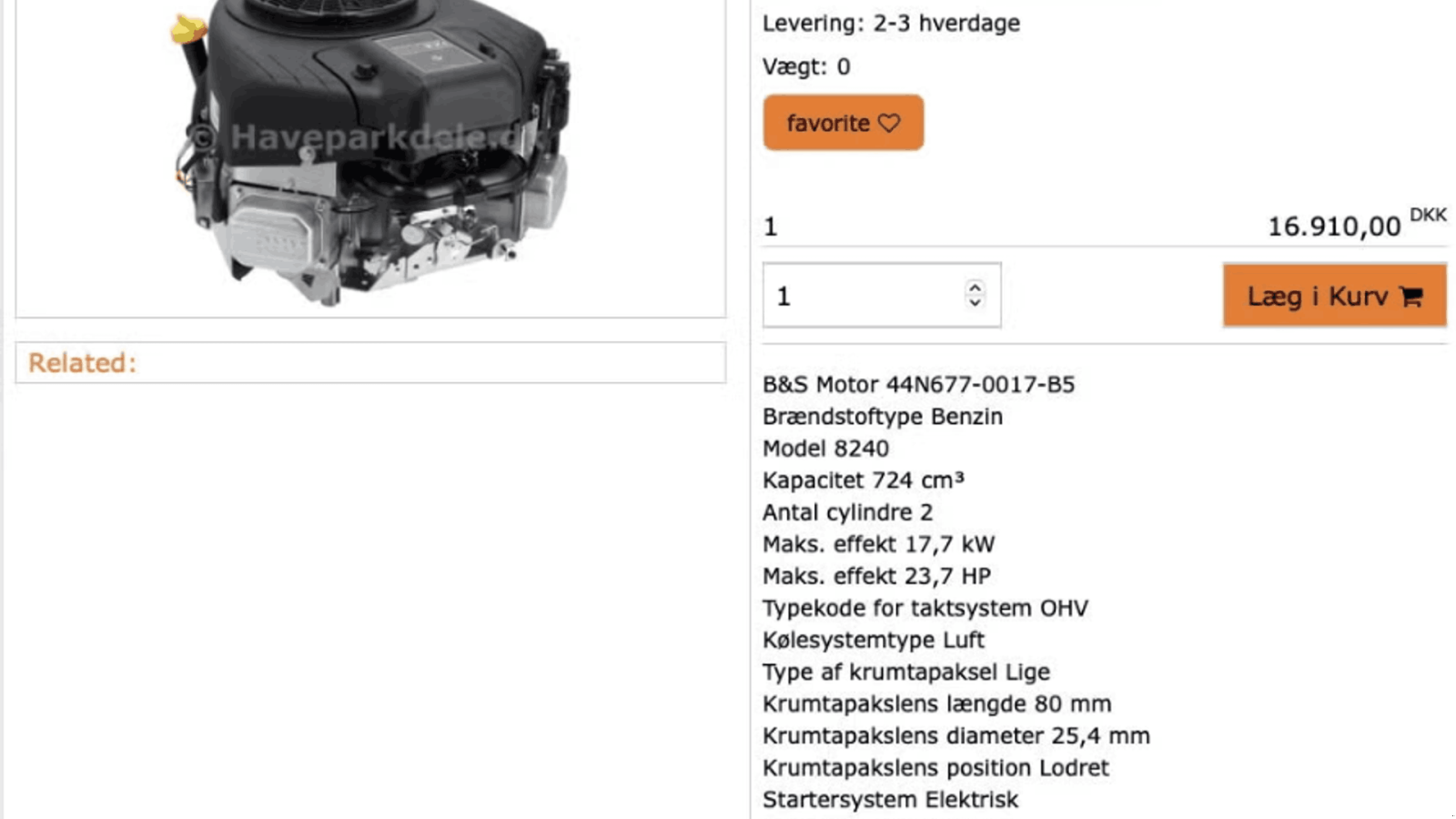 Sonstiges tipa Briggs & Stratton 23hk, Gebrauchtmaschine u Randers NØ (Slika 2)