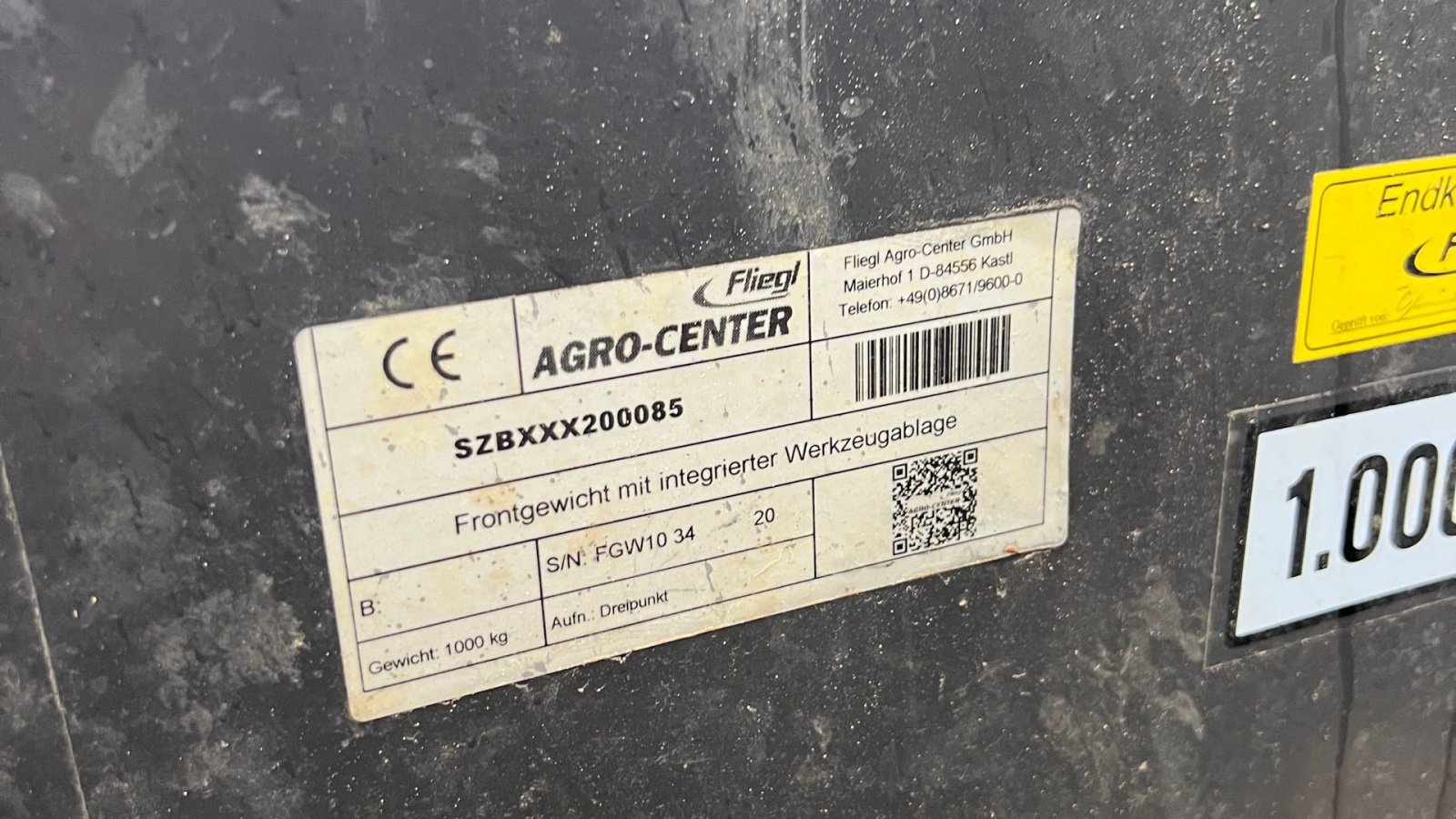 Sonstiges tip Fliegl Frontvægt 1000 kg, Gebrauchtmaschine in Vinderup (Poză 2)