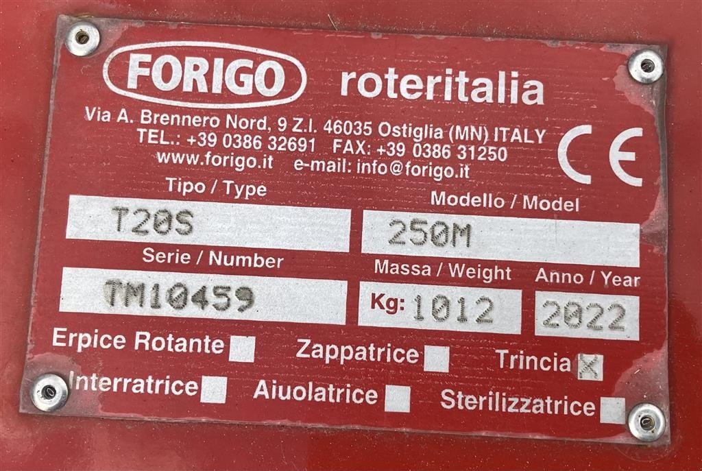 Sonstiges типа Forigo T20S - 250, Gebrauchtmaschine в Horsens (Фотография 4)