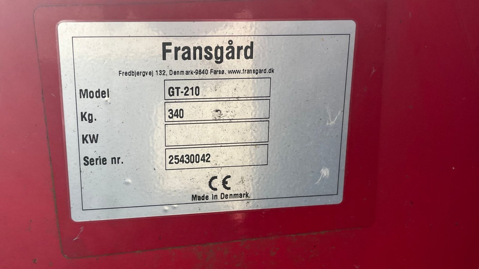 Sonstiges tip Fransgard GT-210 vejhøvl, Gebrauchtmaschine in Horsens (Poză 4)