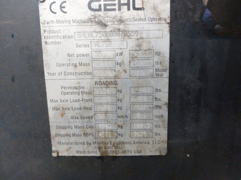 Sonstiges des Typs Gehl AL750, Gebrauchtmaschine in Hemmet (Bild 11)