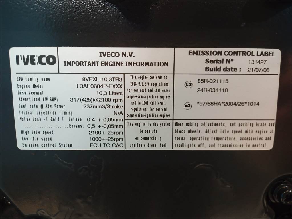 Sonstiges типа Iveco F3AE0684P E905, Gebrauchtmaschine в Hemmet (Фотография 3)