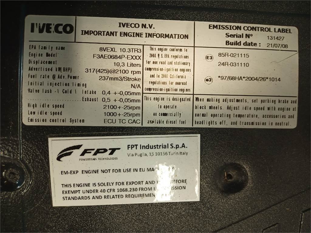 Sonstiges типа Iveco F3AE0684P E905, Gebrauchtmaschine в Hemmet (Фотография 2)