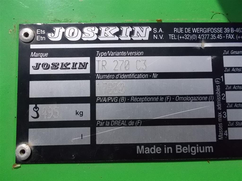 Sonstiges a típus Joskin TR270/C3 Meget flot maskine, Gebrauchtmaschine ekkor: Roslev (Kép 6)