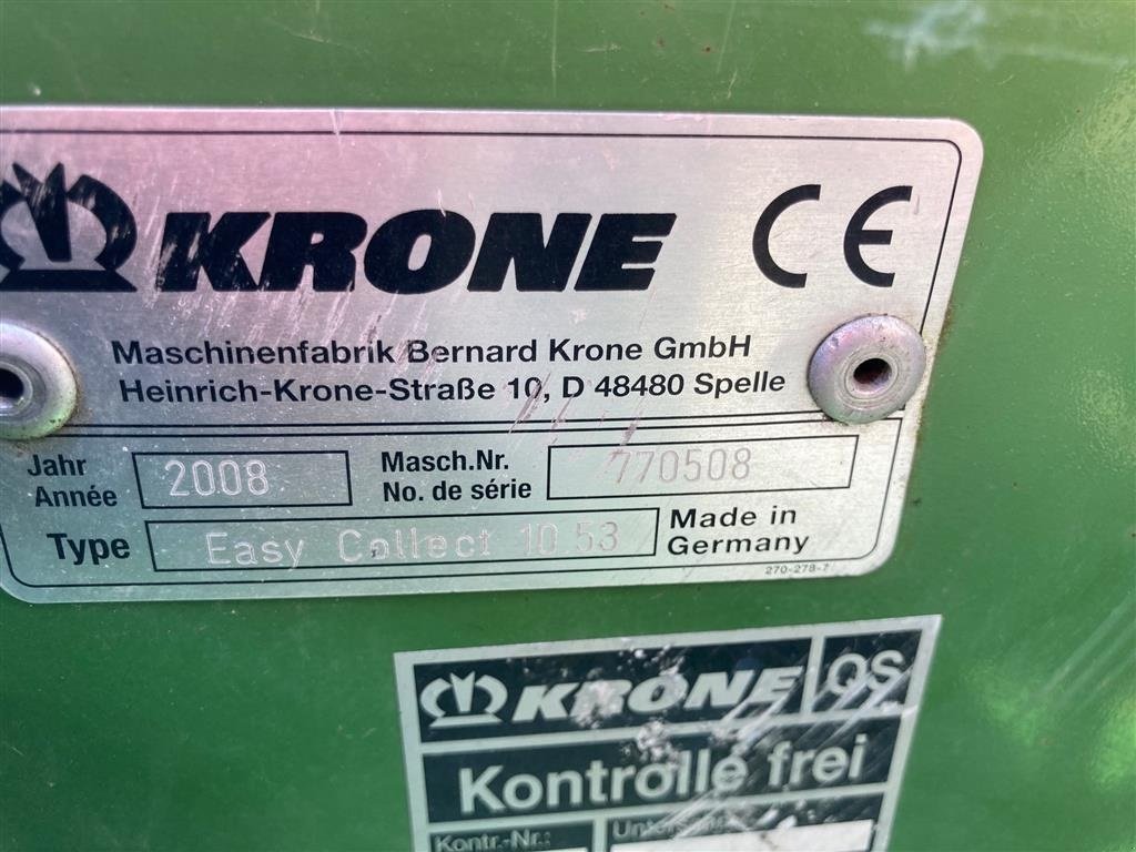 Sonstiges типа Krone Easycollect 1053, Gebrauchtmaschine в Horsens (Фотография 4)