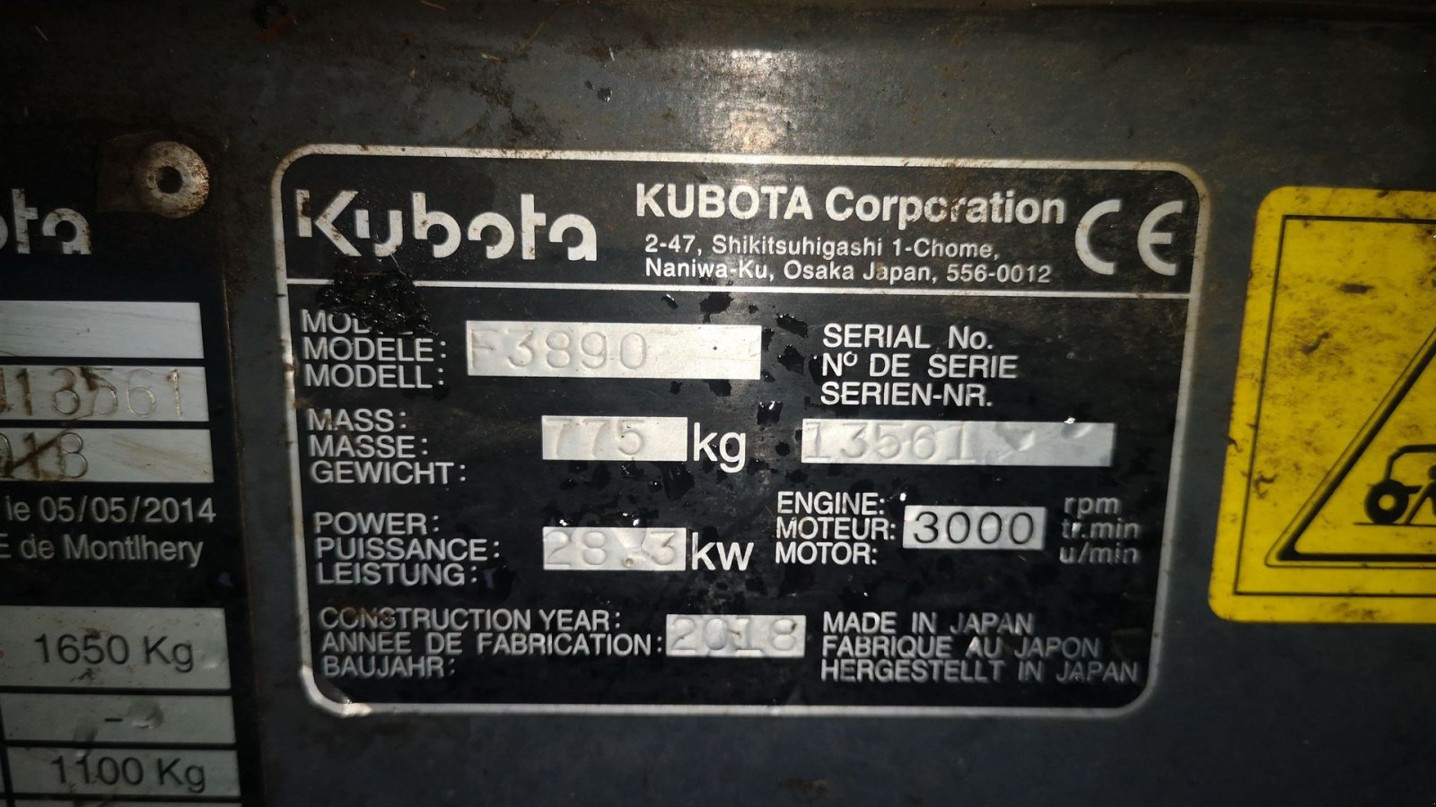 Sonstiges des Typs Kubota F3890 med Müthing MU-FM 160 slagleklipper, Gebrauchtmaschine in Glamsbjerg (Bild 14)