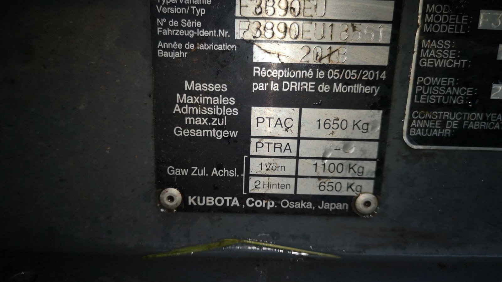 Sonstiges des Typs Kubota F3890 med Müthing MU-FM 160 slagleklipper, Gebrauchtmaschine in Glamsbjerg (Bild 13)