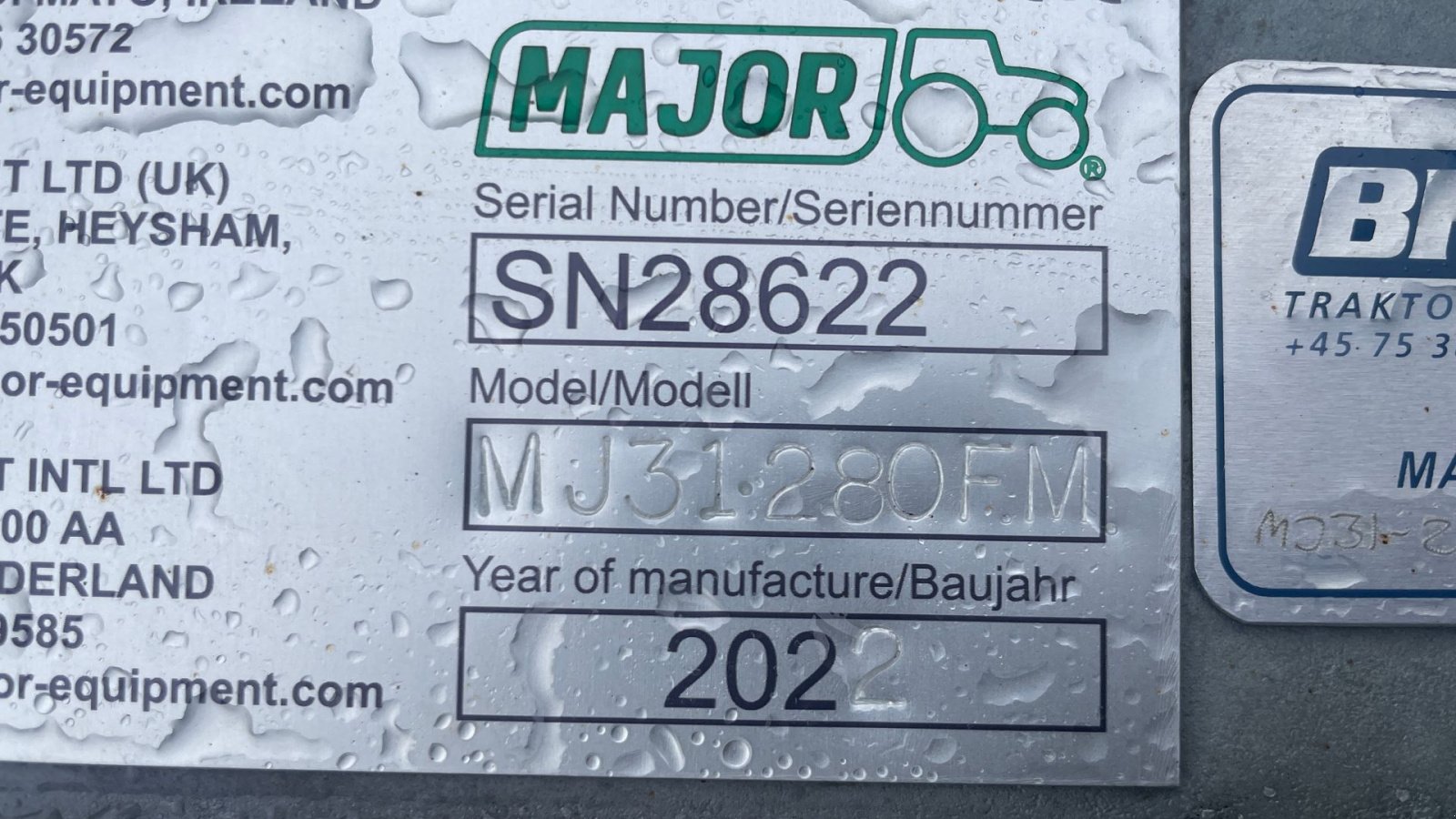 Sonstiges tipa Major Cyclone MJ31-280 Frontmonteringsudstyr, Gebrauchtmaschine u Holstebro (Slika 5)