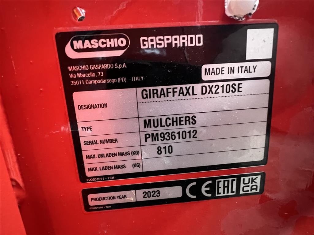 Sonstiges typu Maschio GIRAFFA 210 FABRIKSNY TIL OMGÅENDE LEVERING!, Gebrauchtmaschine w Nørager (Zdjęcie 8)