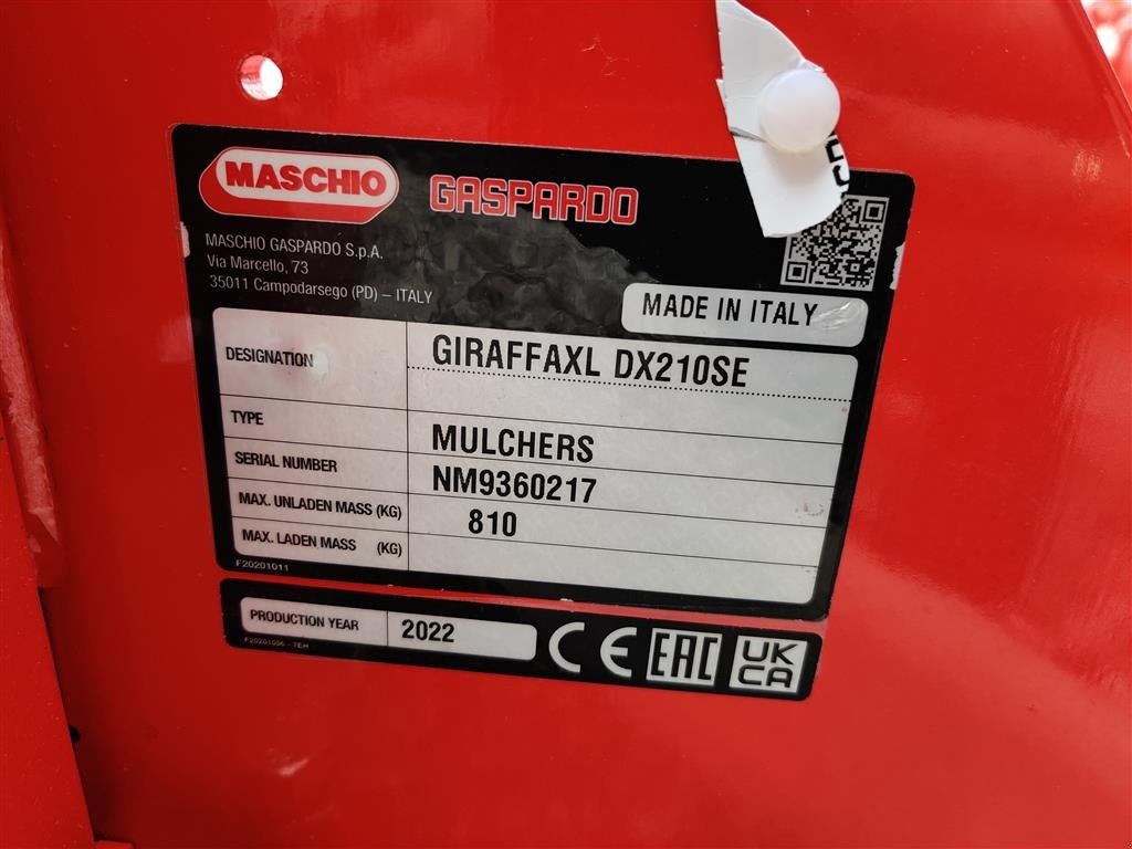 Sonstiges des Typs Maschio Giraffa XL 210 SE Udvendig gearbox - INKL. VIDVINKEL PTO, Gebrauchtmaschine in Holstebro (Bild 5)