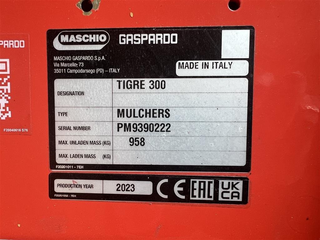 Sonstiges типа Maschio Tigre 300, Gebrauchtmaschine в Roskilde (Фотография 4)