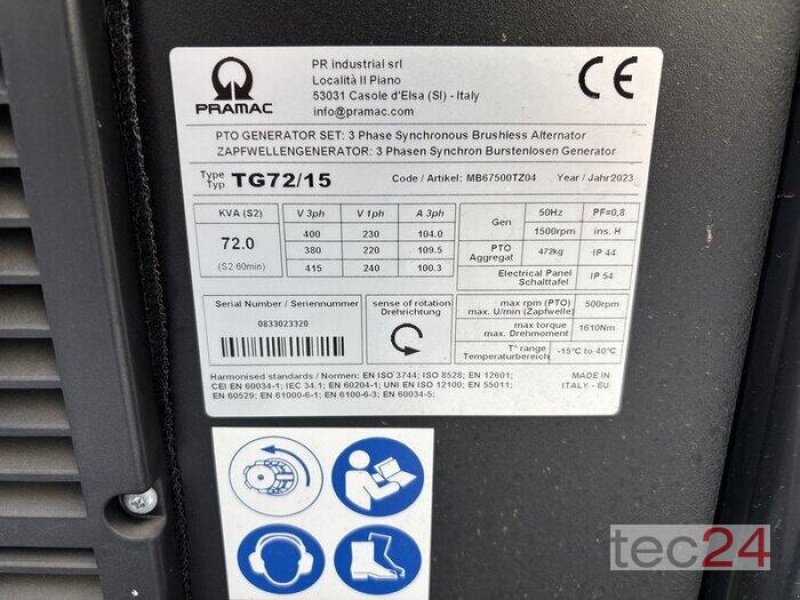Sonstiges типа Pramac TG 72/15 Zapfwellengenerator, Neumaschine в Wipperfürth (Фотография 3)