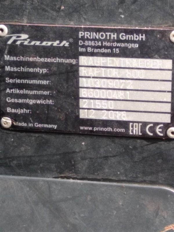Sonstiges a típus Prinoth Raptor 800, Gebrauchtmaschine ekkor: Rødding (Kép 4)