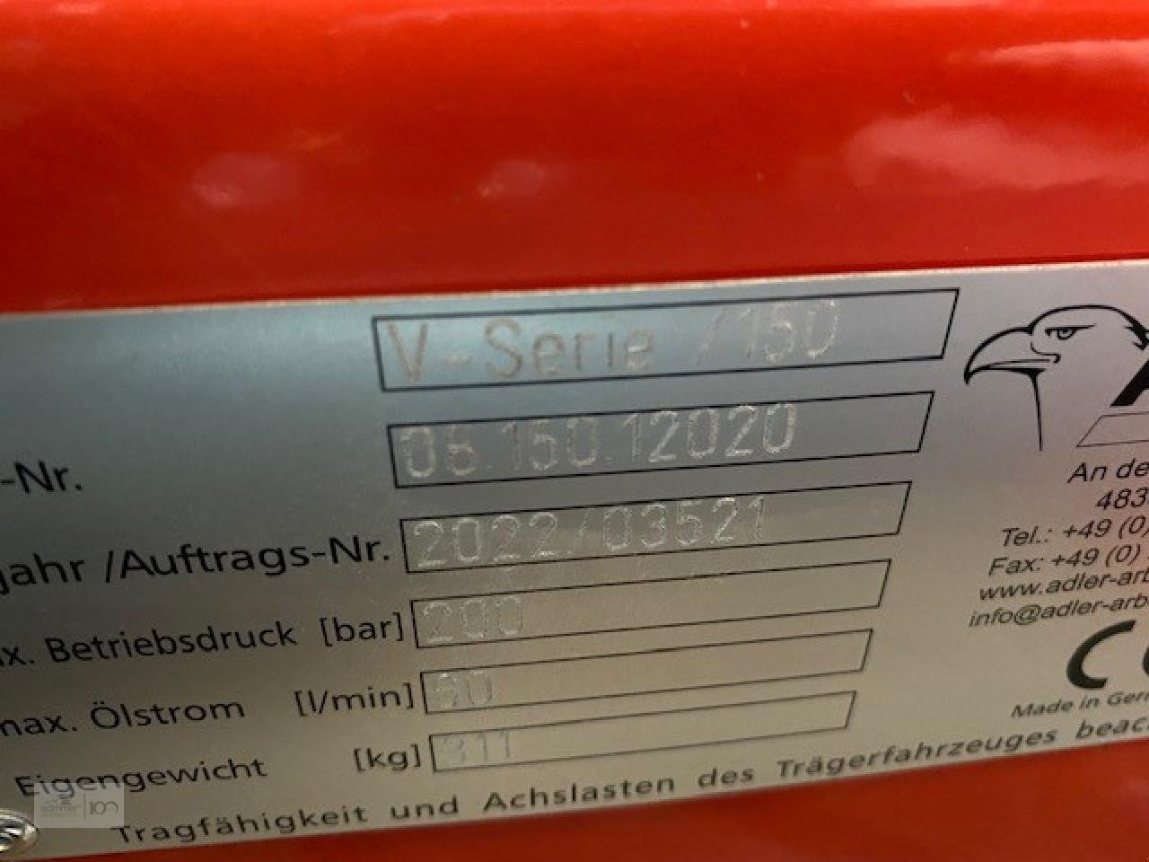 Sonstiges des Typs Sonstige Adler V-Serie 150 cm, Neumaschine in Eslohe–Bremke (Bild 3)