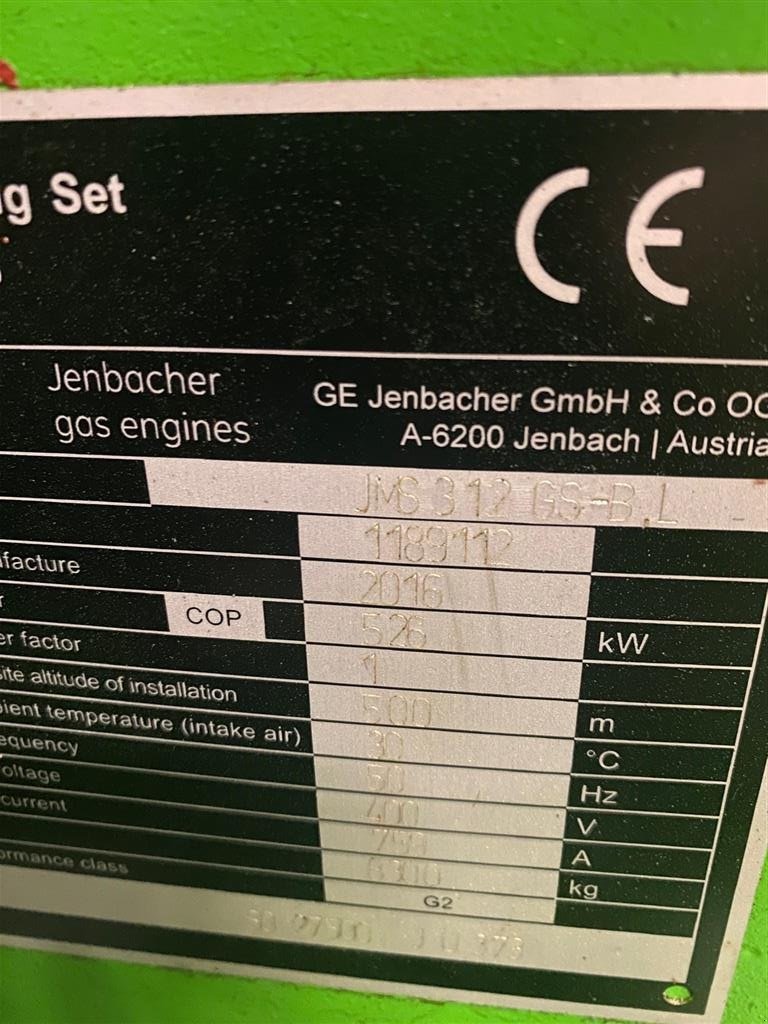 Sonstiges typu Sonstige BIOGAS Jenbacher motor 526 kw, Gebrauchtmaschine w Brønderslev (Zdjęcie 7)