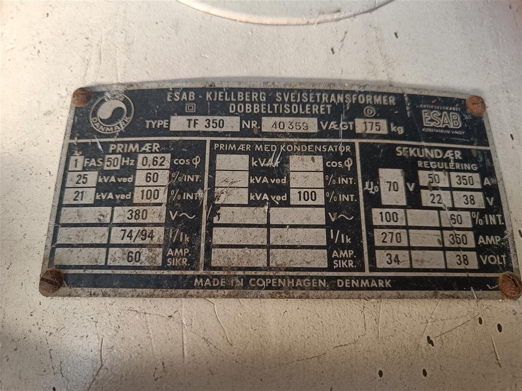 Sonstiges typu Sonstige Elektrodesvejser ESAB – Kjellberg TF 350, Gebrauchtmaschine v Egtved (Obrázek 5)