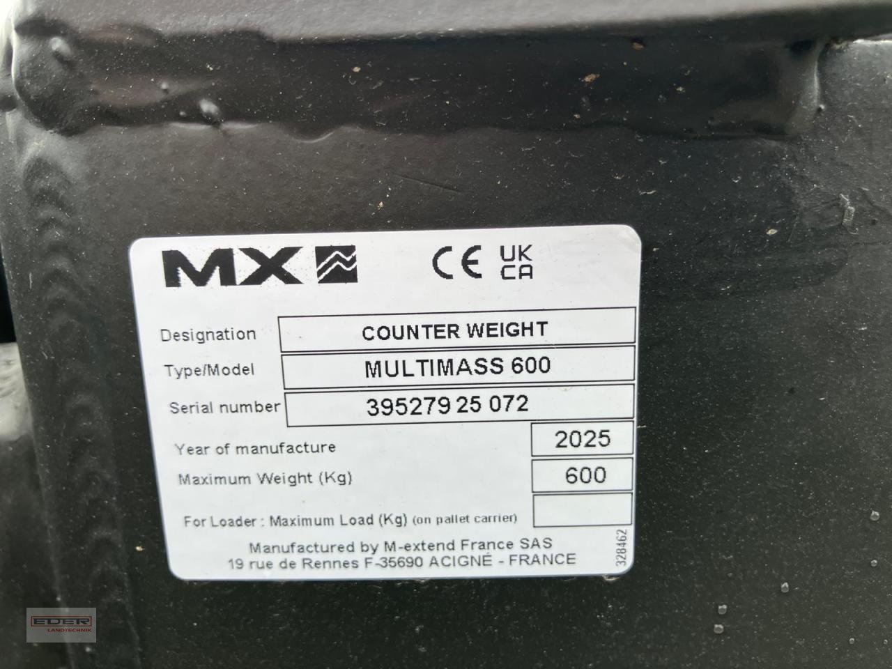 Sonstiges des Typs Sonstige Mailleux Multimass Gewicht 600kg, Neumaschine in Pähl (Bild 3)