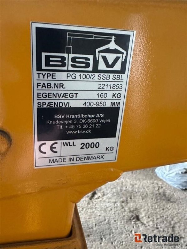 Sonstiges des Typs Sonstige PG100/2SSB SBL med bøjle, Gebrauchtmaschine in Rødovre (Bild 5)