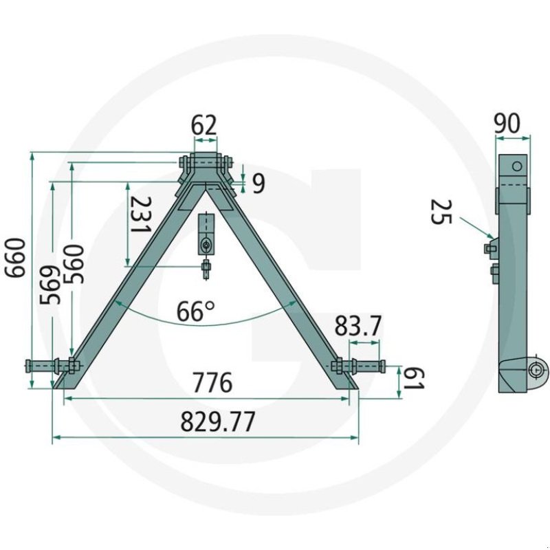 Sonstiges des Typs Sonstige Redskabstrekant op til 1500 kg, Gebrauchtmaschine in Vinderup (Bild 2)