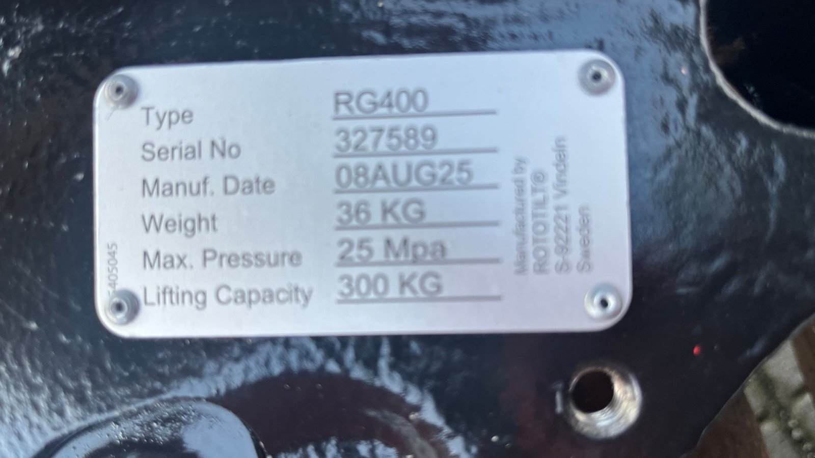 Sonstiges des Typs Sonstige RG400 NYT RC2 rotortilt til 6tons maskine, Gebrauchtmaschine in Rønnede (Bild 9)