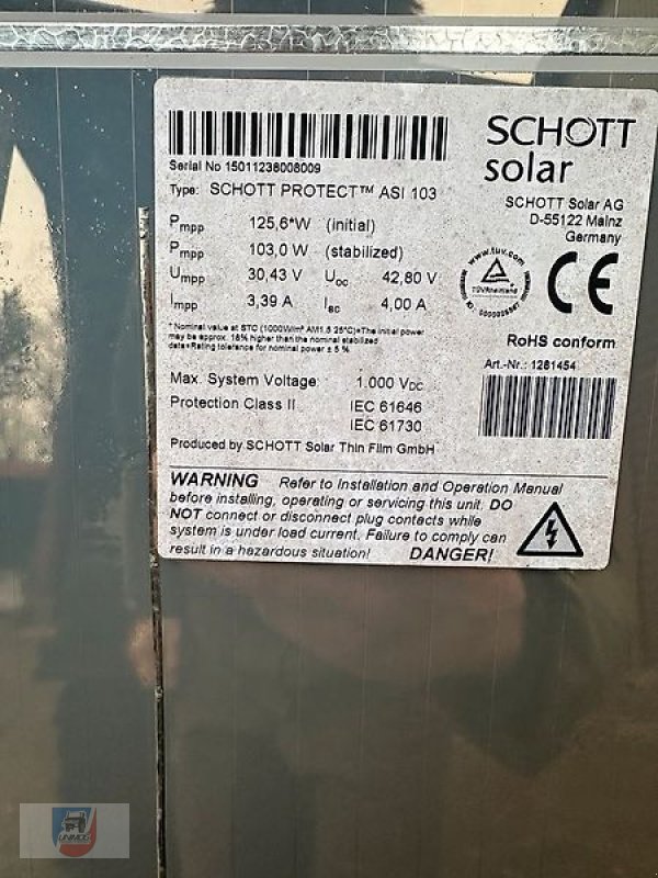 Sonstiges типа Sonstige Schott Solar Module ASI 103 Guter Zustand Balkonkraftwerk, Gebrauchtmaschine в Fitzen (Фотография 2)