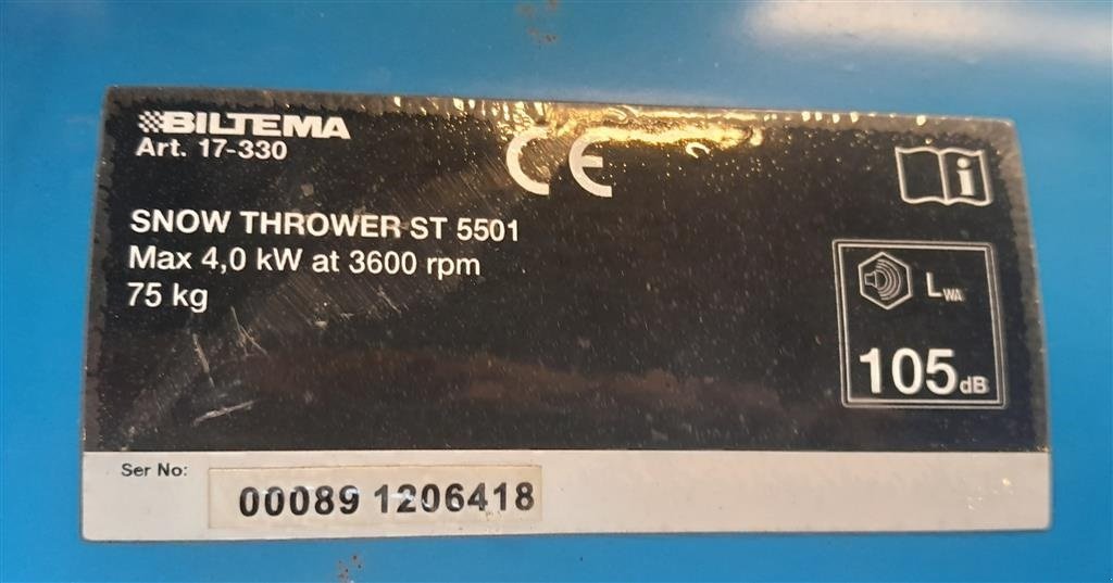 Sonstiges typu Sonstige Snow Thrower ST 5501, Gebrauchtmaschine v Horsens (Obrázek 8)