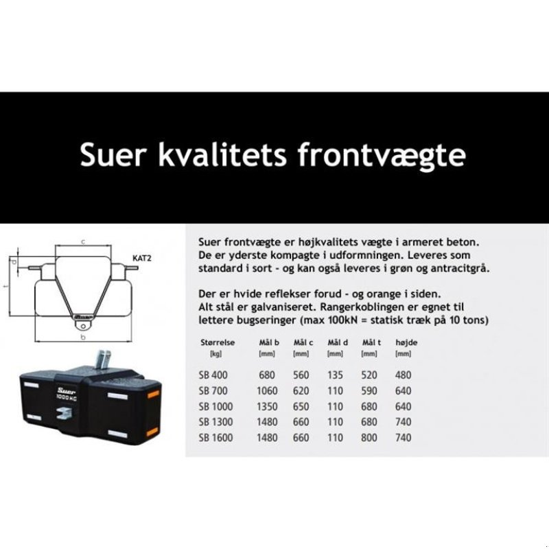 Sonstiges typu Sonstige Suer frontvægte - suer.dk - gratis levering, Gebrauchtmaschine w Tønder (Zdjęcie 9)