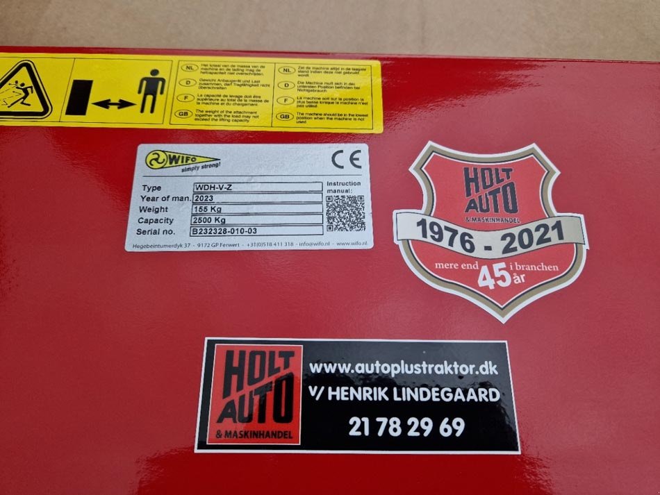 Sonstiges des Typs Sonstige WIFO Truckophæng WDH-VZ (2500kg), Gebrauchtmaschine in Vrå (Bild 9)