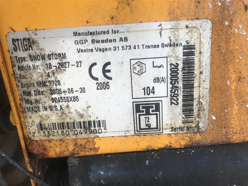 Sonstiges des Typs Stiga Sneslynge med benzinmotor, Gebrauchtmaschine in Rønnede (Bild 11)