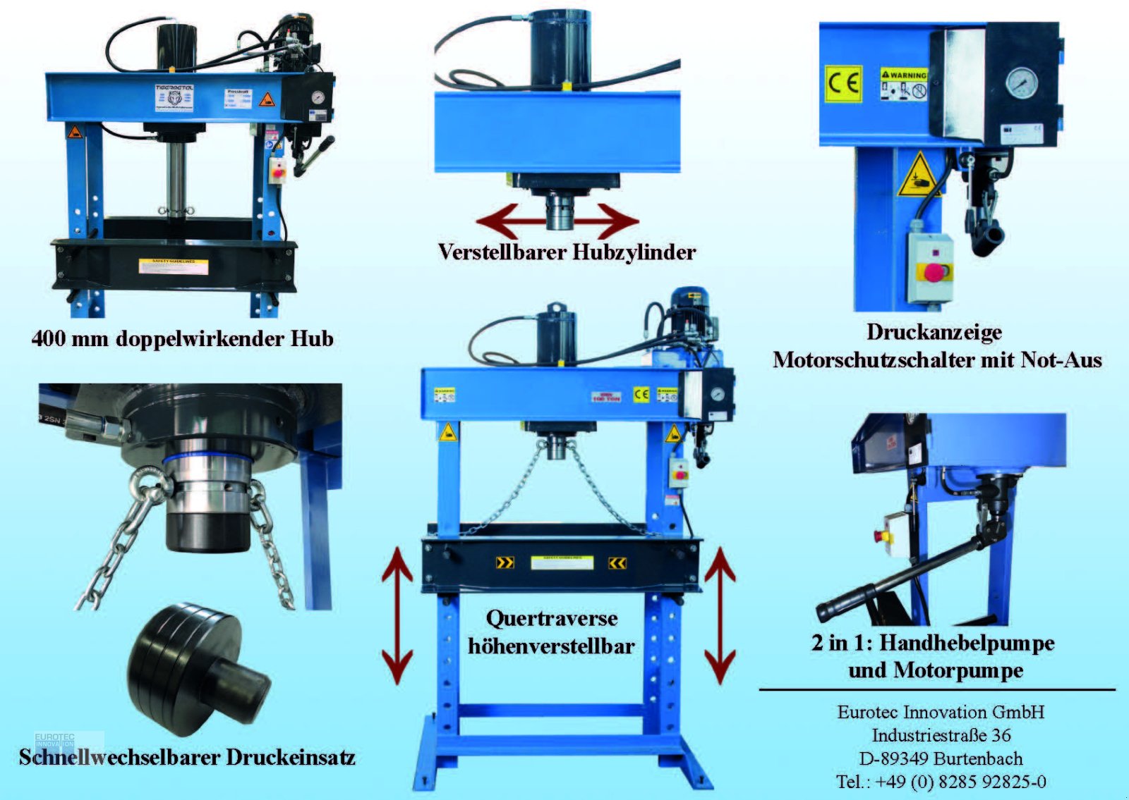 Sonstiges des Typs Tigermetal Werkstattpresse 150 Tonnen Presse Hydraulikpresse hydraulisch, Neumaschine in Burtenbach (Bild 4)