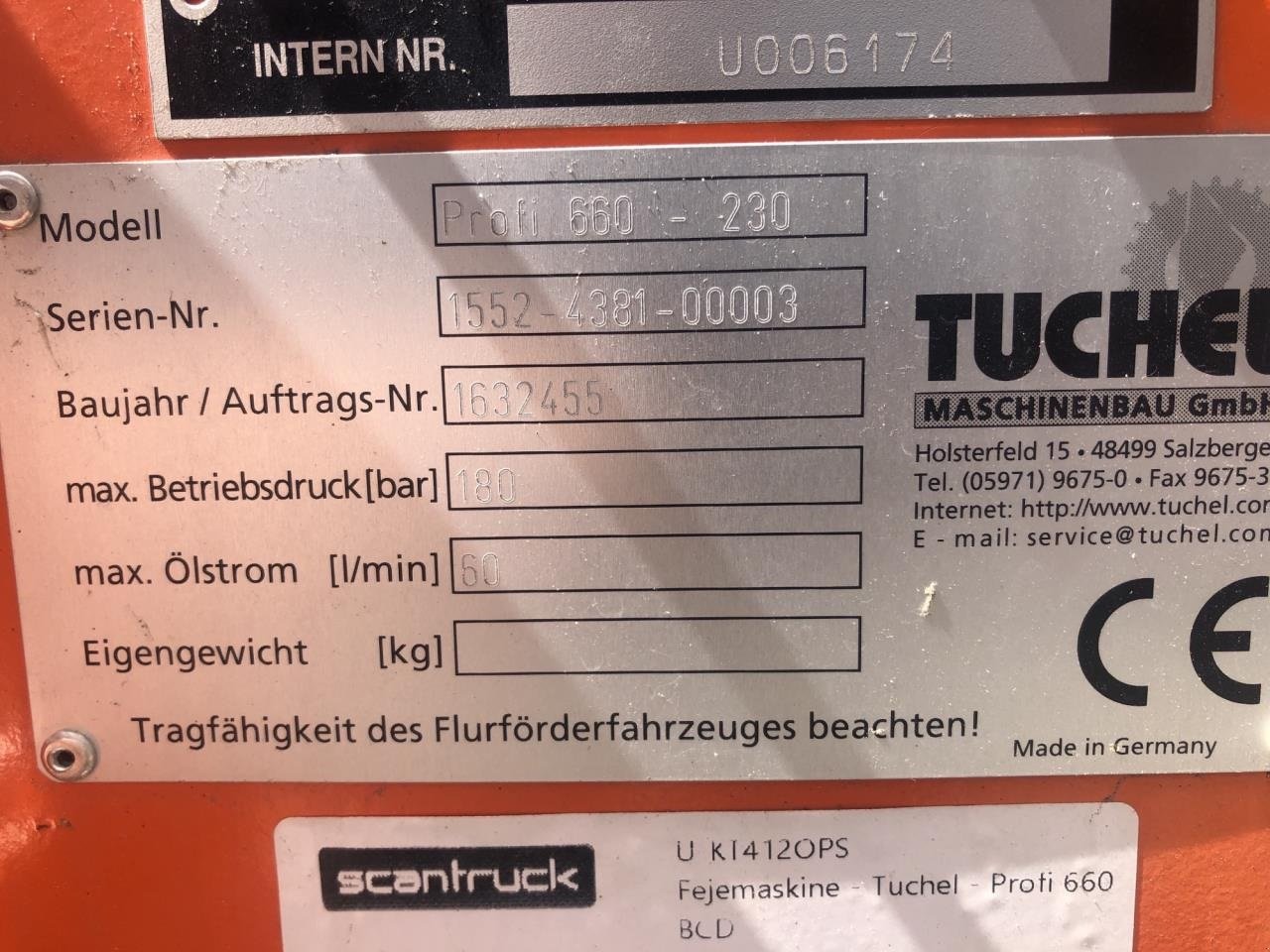 Sonstiges Türe ait Tuchel FEJEMASKINE, TUCHEL PROFI 660, Gebrauchtmaschine içinde Skive (resim 5)