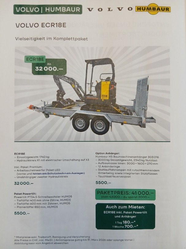 Sonstiges tip Volvo ECR18E, Neumaschine in Lengnau (Poză 1)