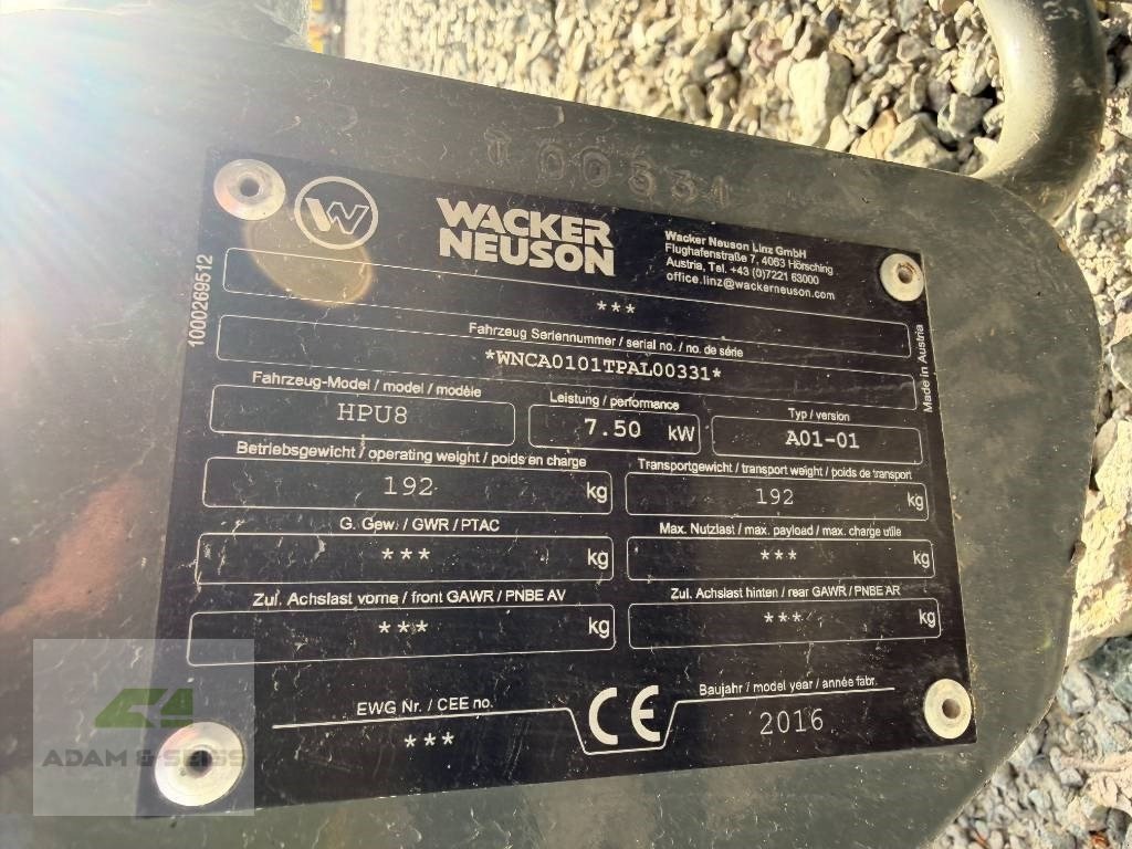 Sonstiges типа Wacker Neuson HPU 8, Gebrauchtmaschine в Neudrossenfeld (Фотография 16)