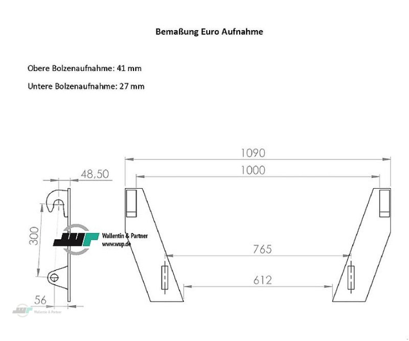 Sonstiges des Typs Wallentin & Partner Älö Ballengabel Euroaufnahme Ballenspieß mit 3 Zinken für Rundballen, Neumaschine in Wesenberg (Bild 2)