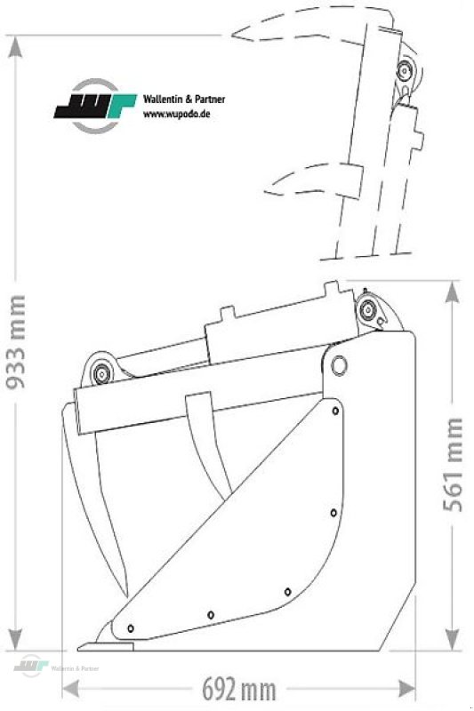 Sonstiges des Typs Wallentin & Partner Krokodilschaufel mini MXC1 Aufnahme Silozange   Schaufel mit Obergreifer 120 cm, Neumaschine in Wesenberg (Bild 5)